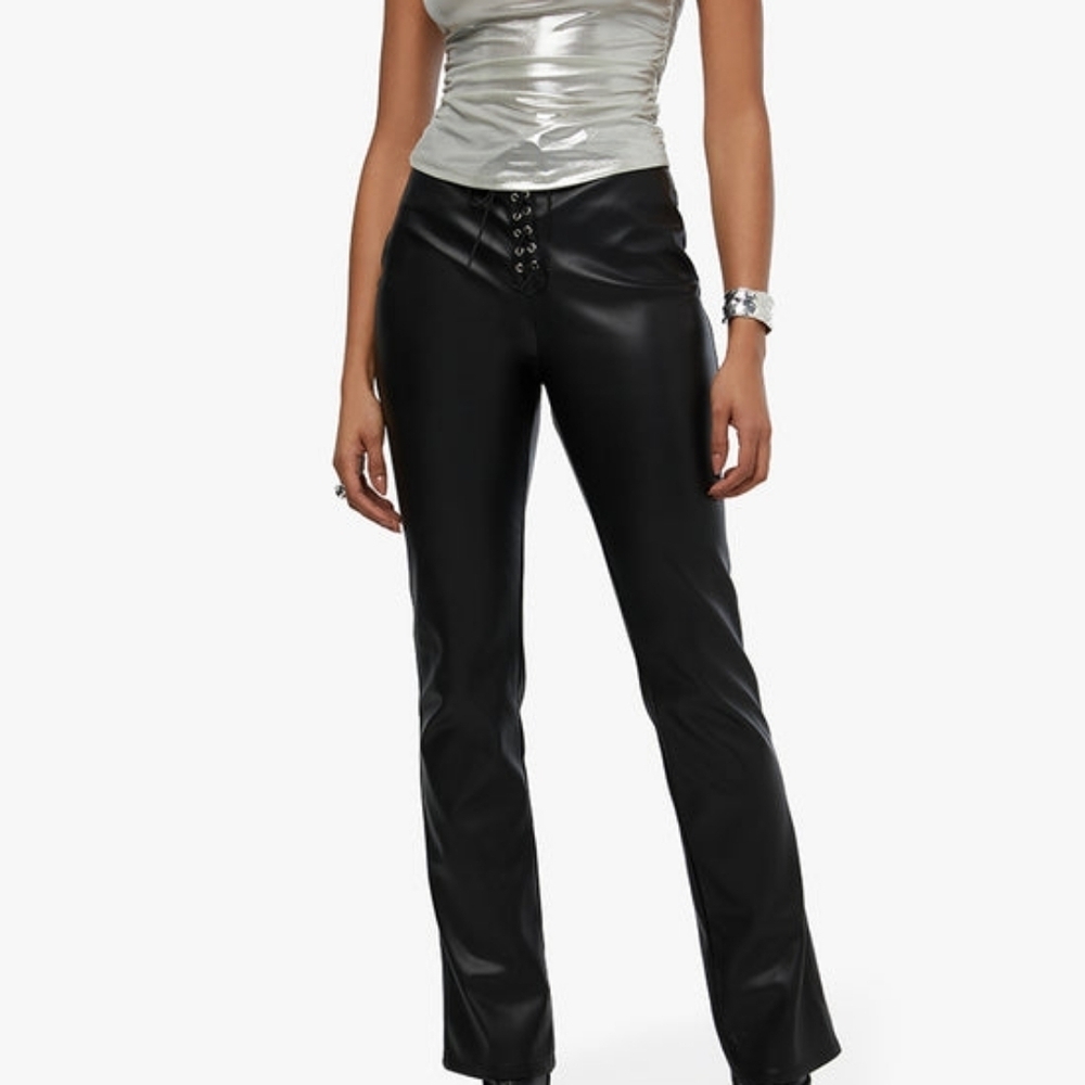 We Wore What Lace Front Vegan Leather Pant - Picture 2 of 7